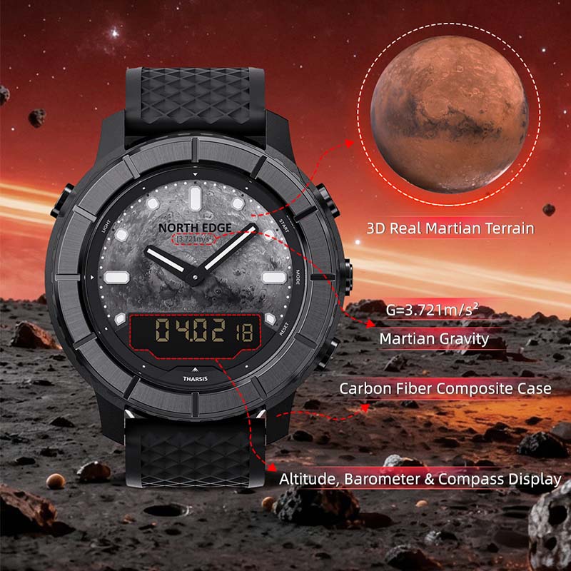 North Edge Tharsis Men Outdoor - đánh giá và giá Altimeter Compass Watch